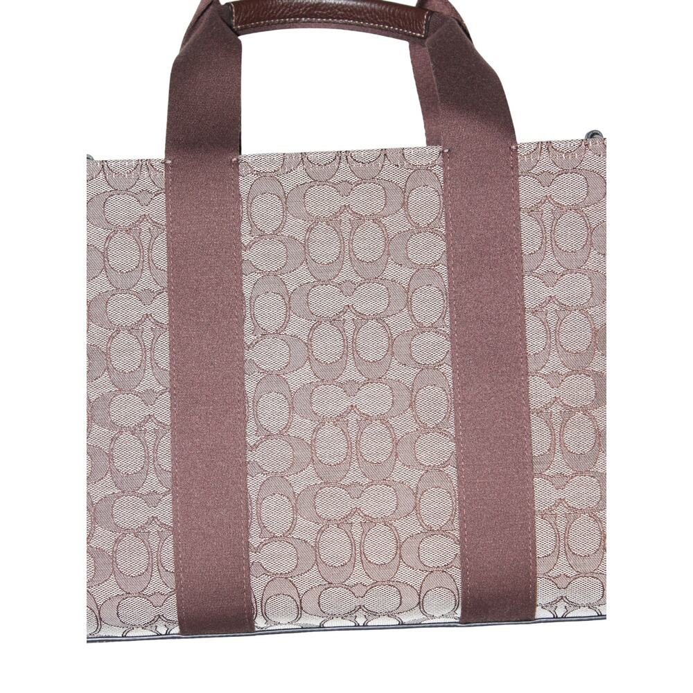 Coach Smith Tote Bag In Signature Jacquard / Silver / Oak / Maple Brown - Picture 4 of 12